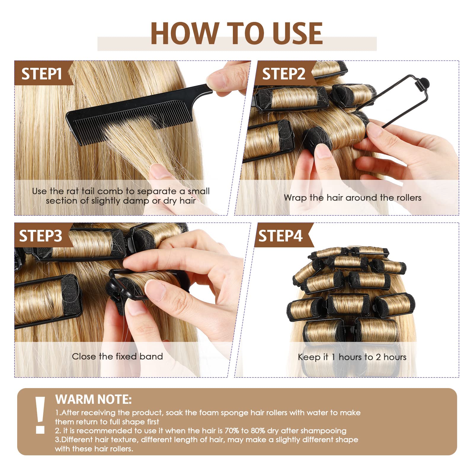 Syhood stainless steel rat-tail comb included for precise styling