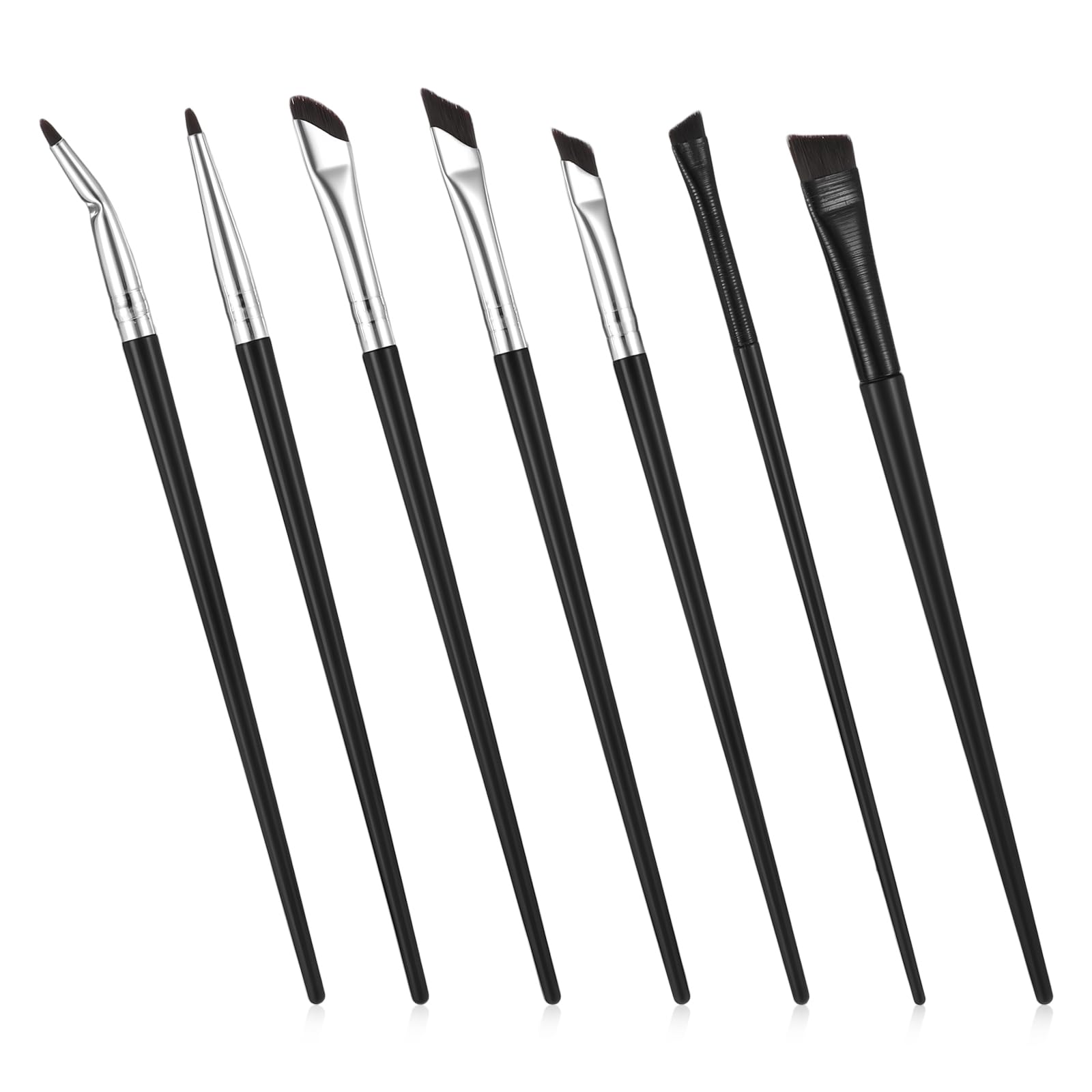 SynHHnergyx 7pcs angled eyeliner brush set for precise, clean lines.
