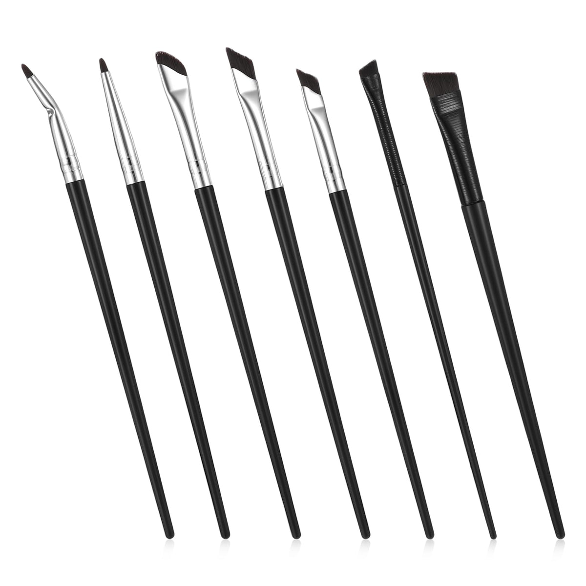 SynHHnergyx 7pcs angled eyeliner brush set for precise, clean lines.