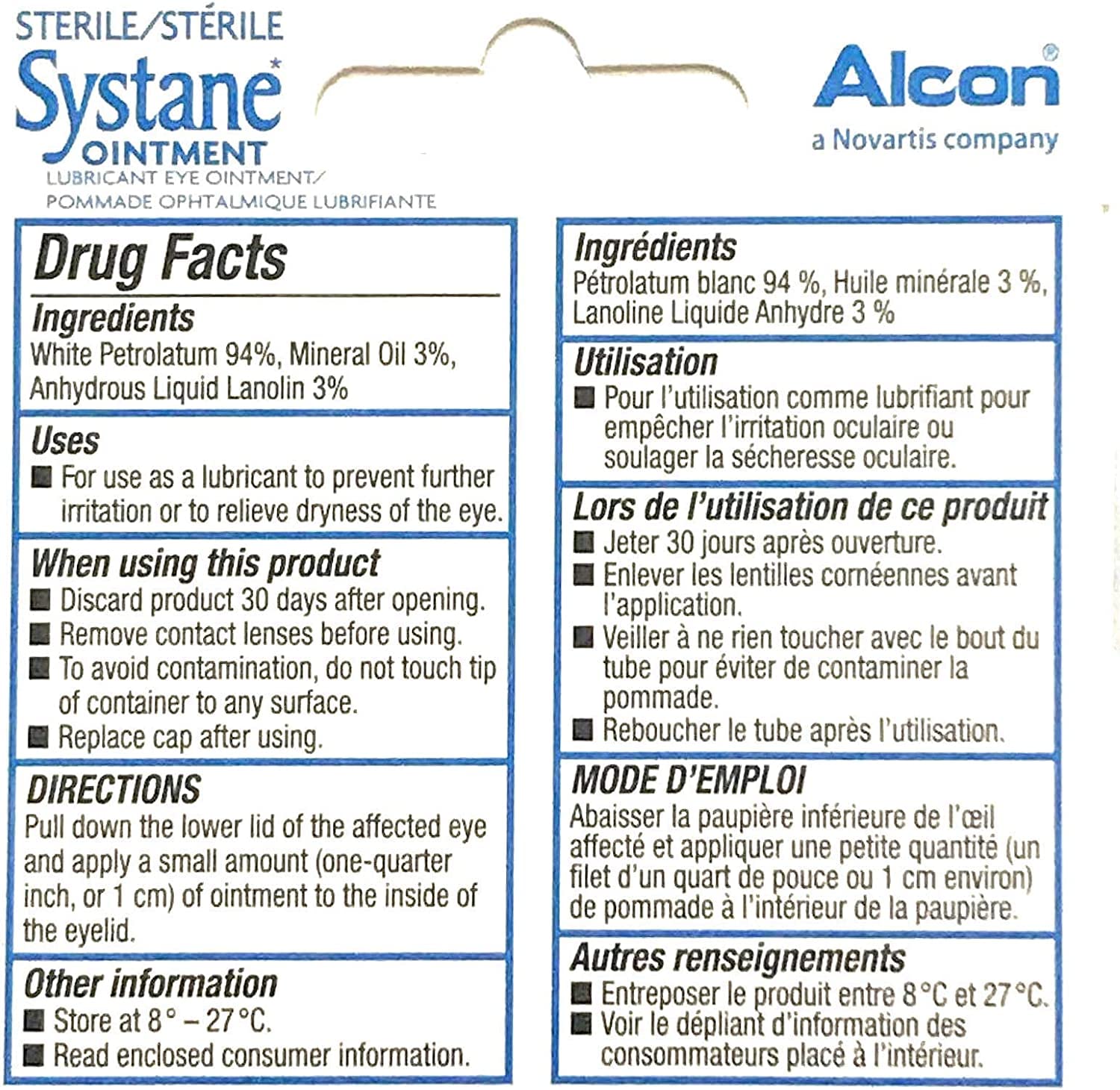 Close-up of Systane Nighttime Eye Ointment 3.5g tube showing smooth texture