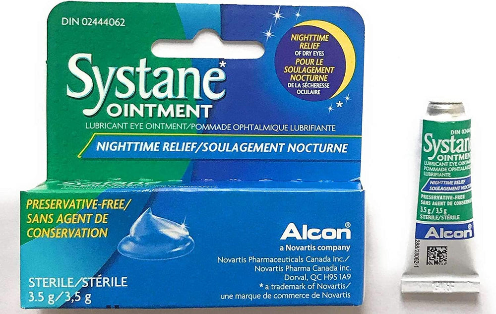 Systane Nighttime Eye Ointment new packaging design emphasizing easy storage