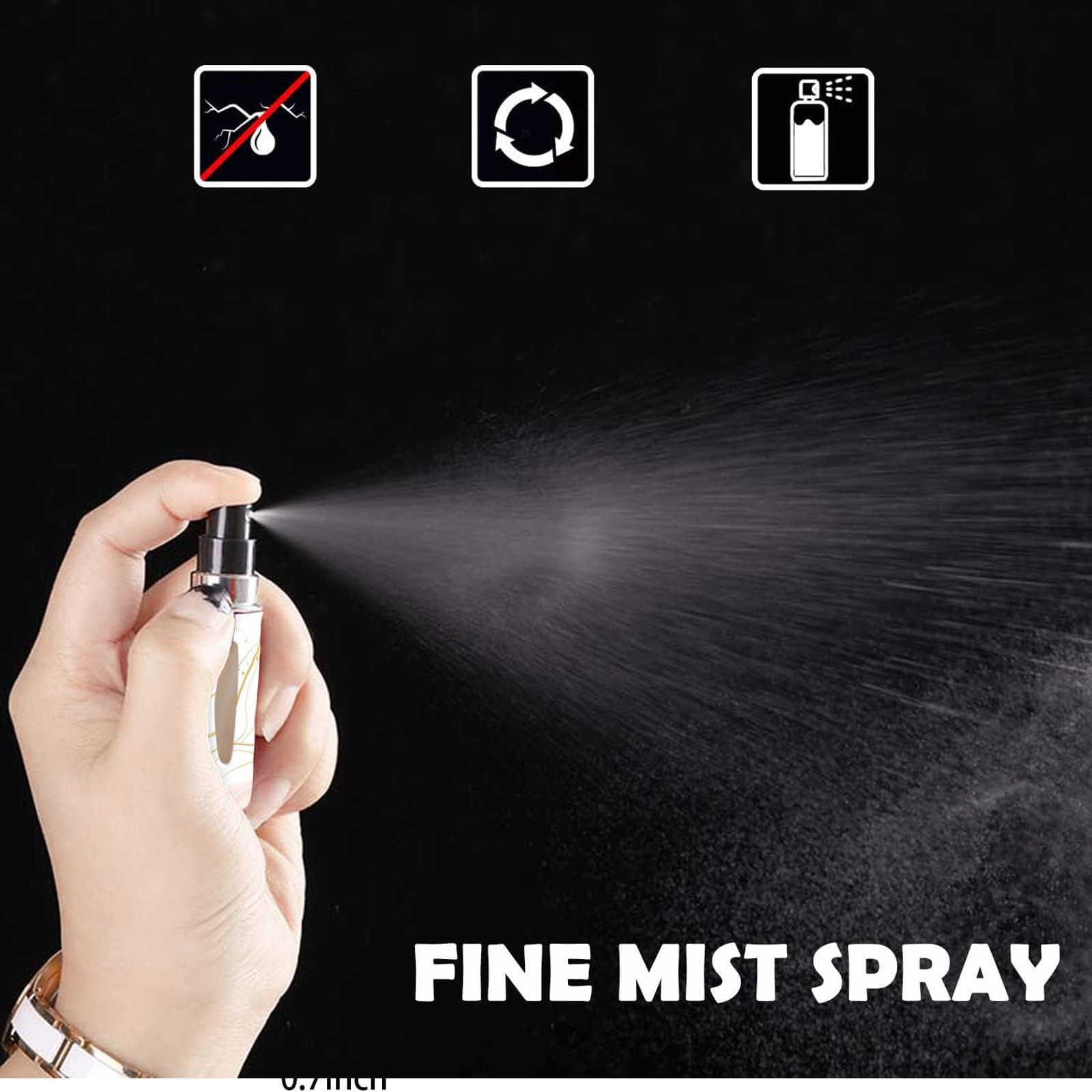 Syyflibb compact atomizer—refillable and leakproof, easy top-up.