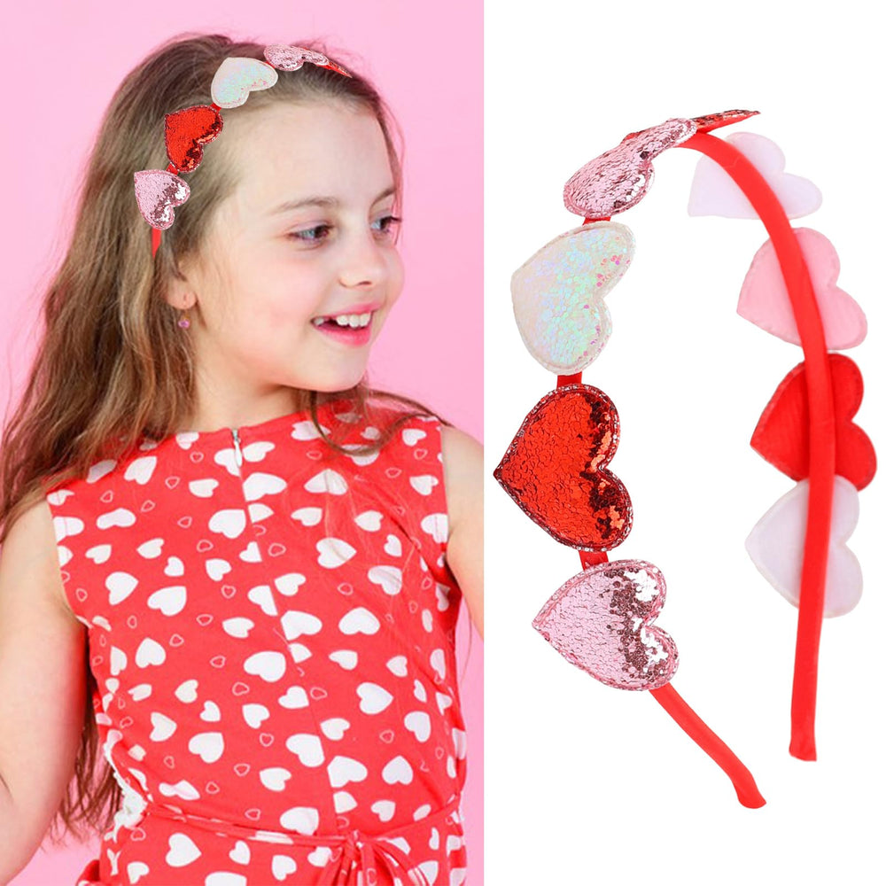 diadema syyoo con corazones brillantes para San Valentín, ideal para conjuntos festivos