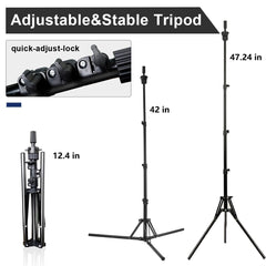 SZCY 47-inch wig stand tripod elevates the display setup.