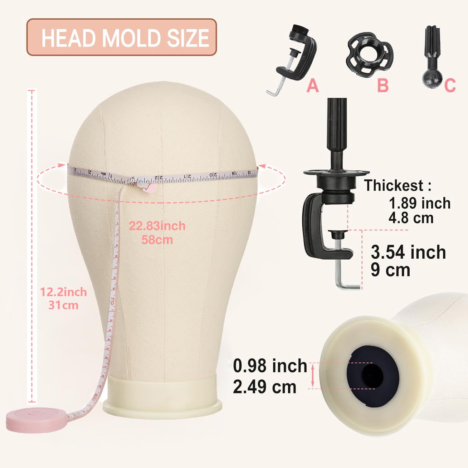 SZCY 50-count T-pins for precise wig placement.