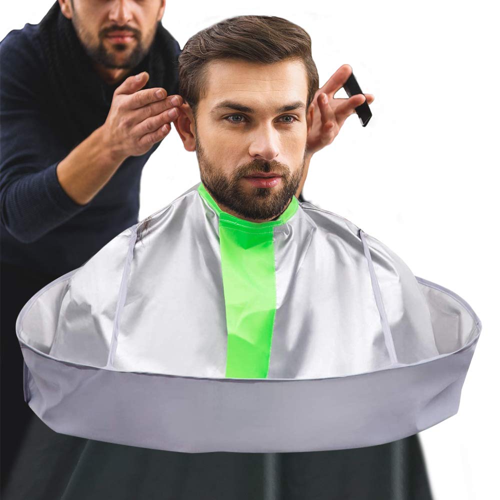 SZHSTC professional hair cutting cape with groove hair catcher keeps hair off clothing.