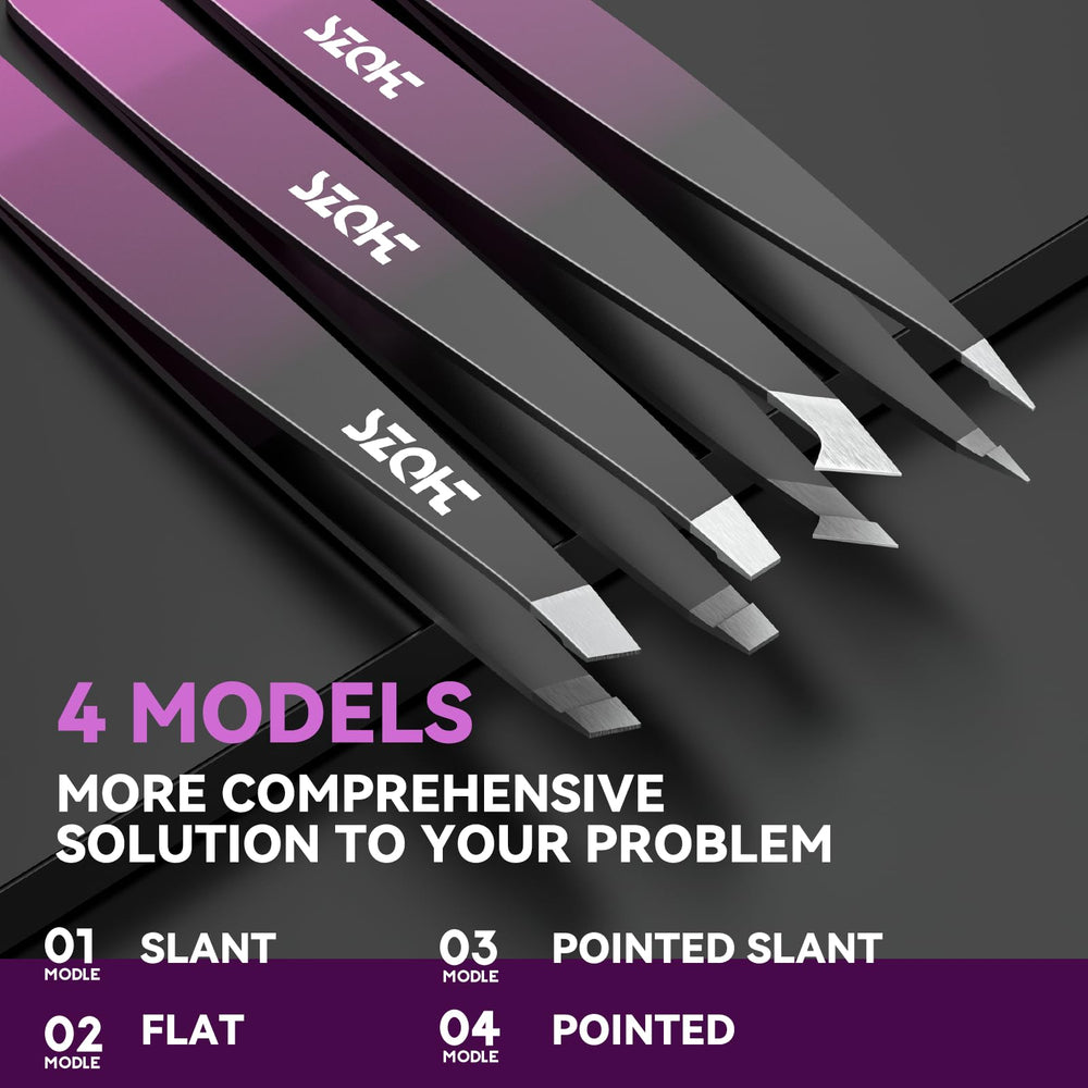 SZQHT pointed-tip tweezers grip fine hairs for detail work