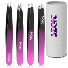 SZQHT professional tweezers with slant tips for precise brow shaping and hair removal