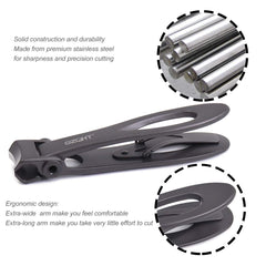 SZQHT Toenail clippers for thick nails in gray for safe home trimming.