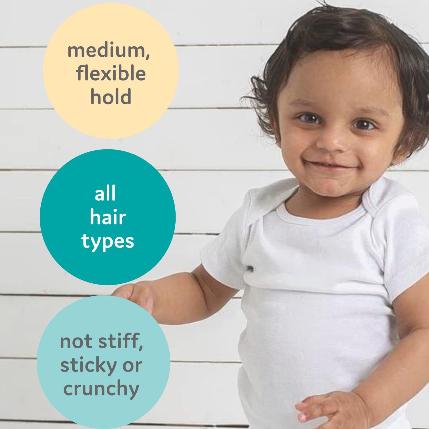 T is for Tame alcohol-free formula closeup highlights gentle styling for kids