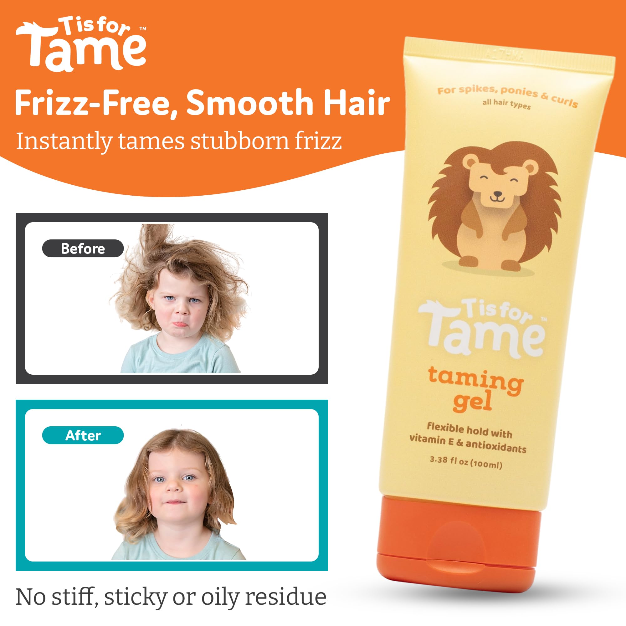 T is for Tame: control del frizz para peinados duraderos y ordenados.