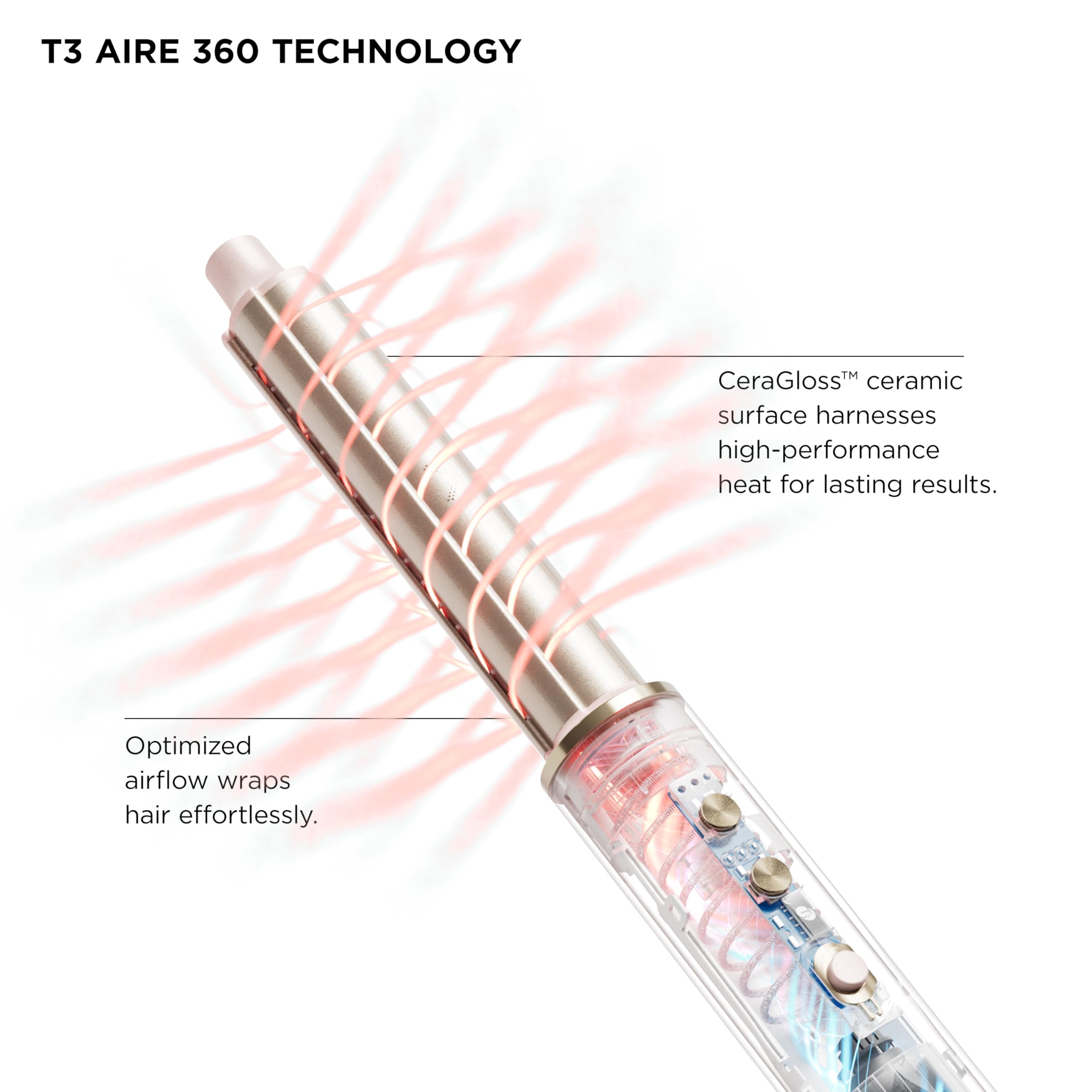 T3 Aire 360 digital heat control ensures consistent styling results.