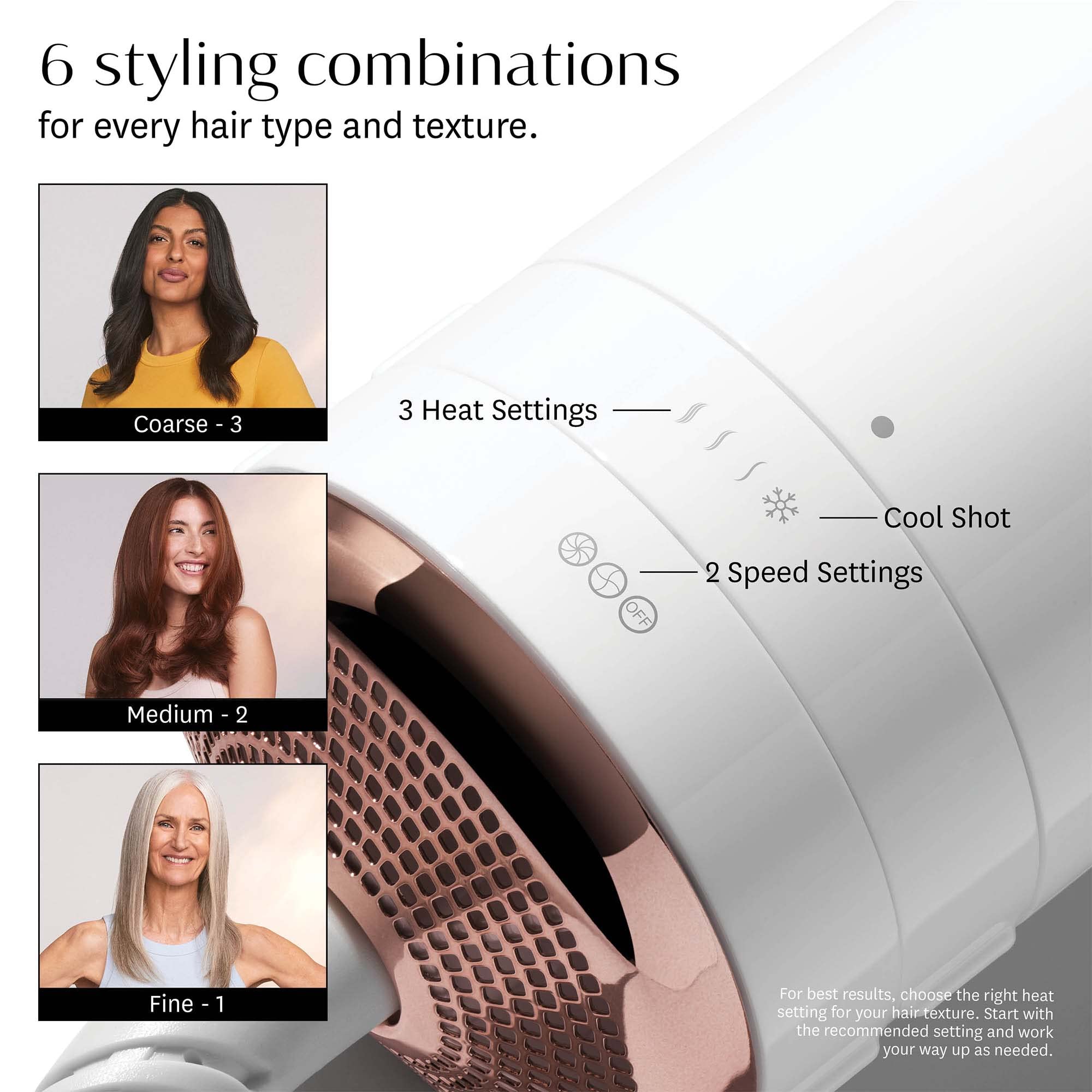 T3 AireBrush EvenStream vents provide even airflow for speedy drying.