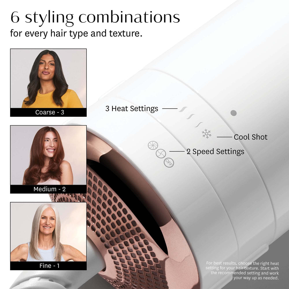 T3 AireBrush EvenStream vents provide even airflow for speedy drying.