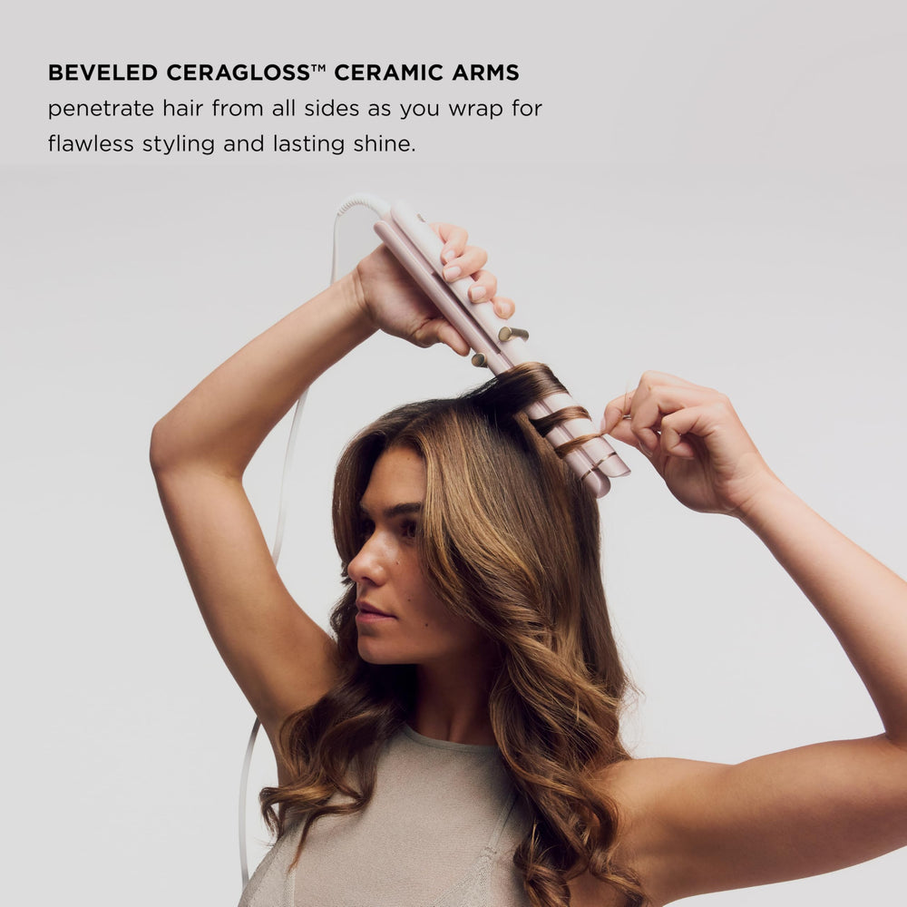 T3 Curling Straightener rotating power cord reduces tangles during styling.