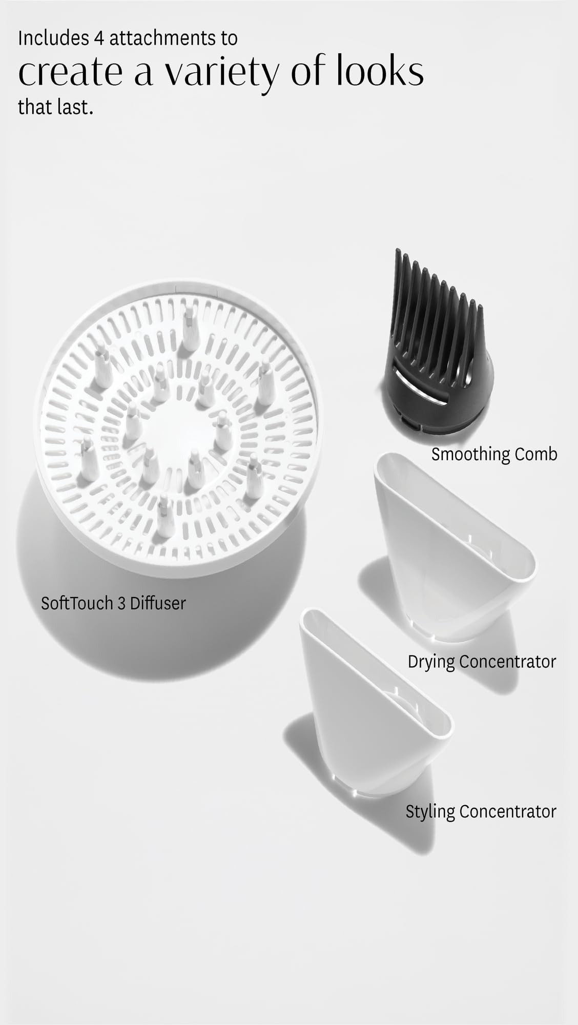 T3 StyleMax diffuser provides even drying with natural volume.