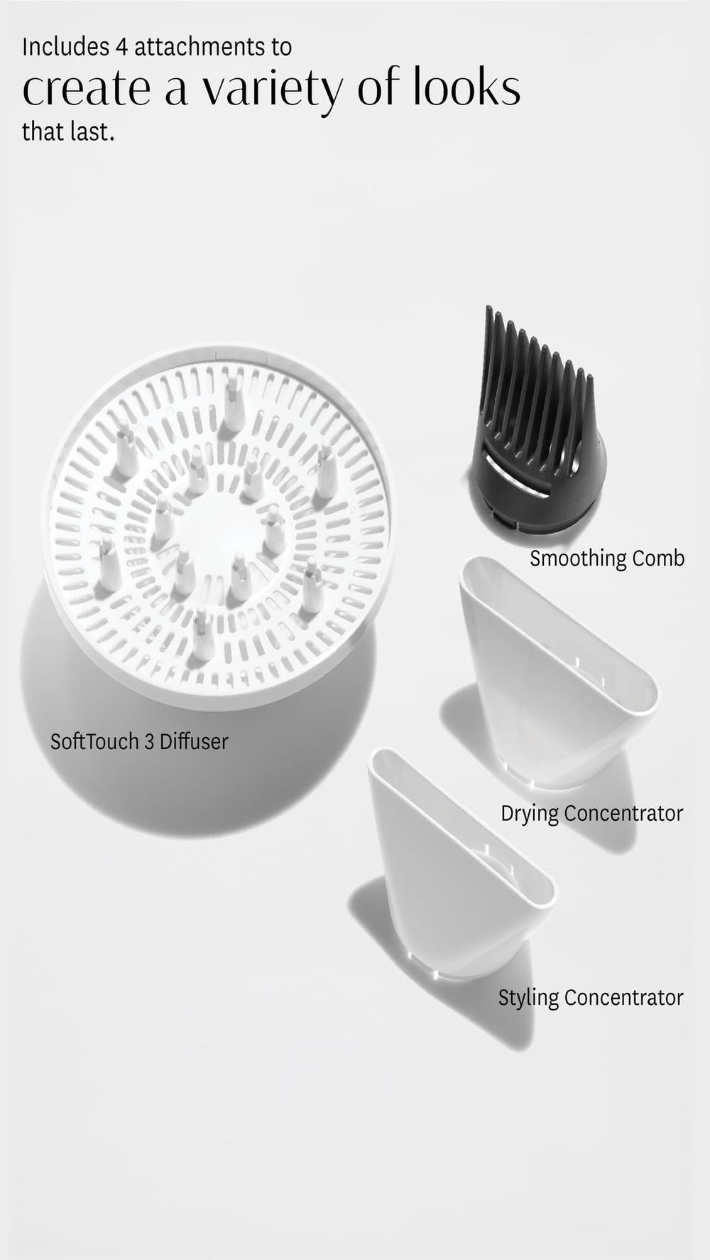 T3 StyleMax diffuser provides even drying with natural volume.