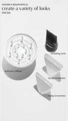 T3 StyleMax diffuser provides even drying with natural volume.