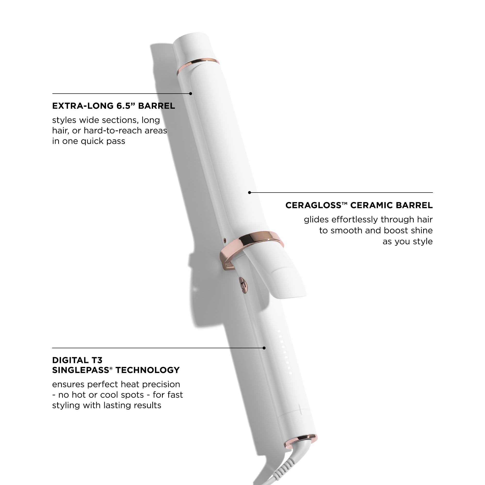 T3 ProGlide clip design provides effortless control and a smooth glide.