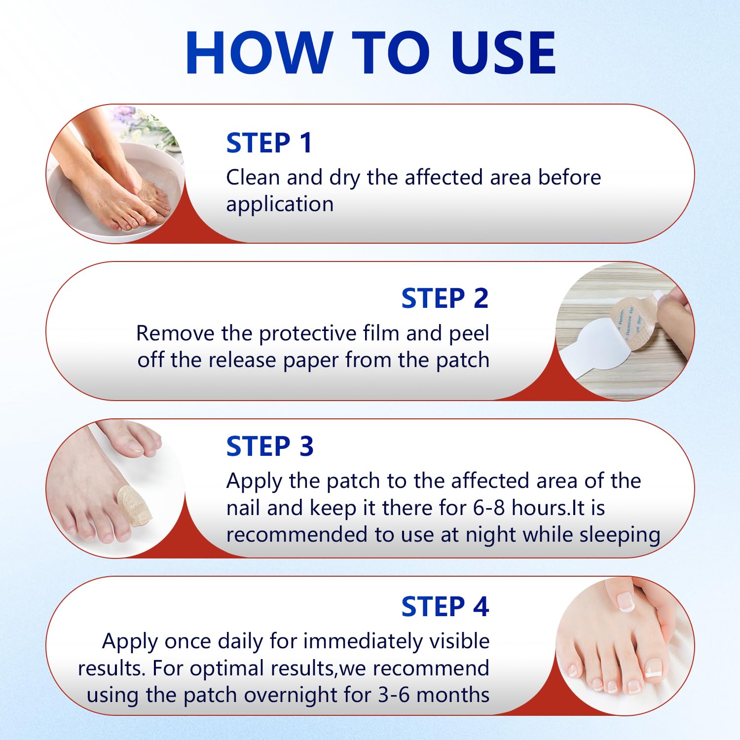 Resultados potenciales: uñas más claras con Taakcc.