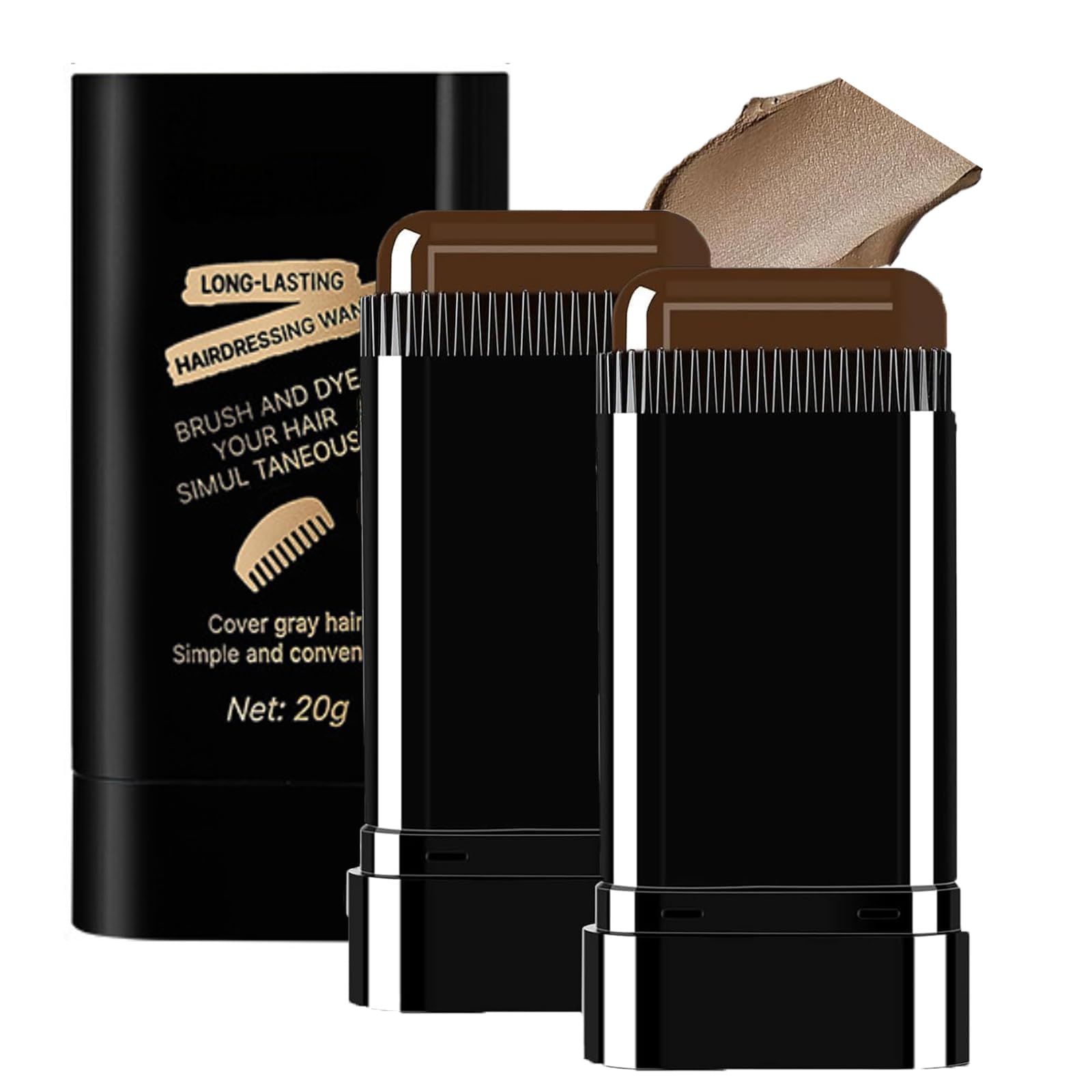 TABOUNTS 2-in-1 hair color stick with comb for quick root touch-ups and even coverage.