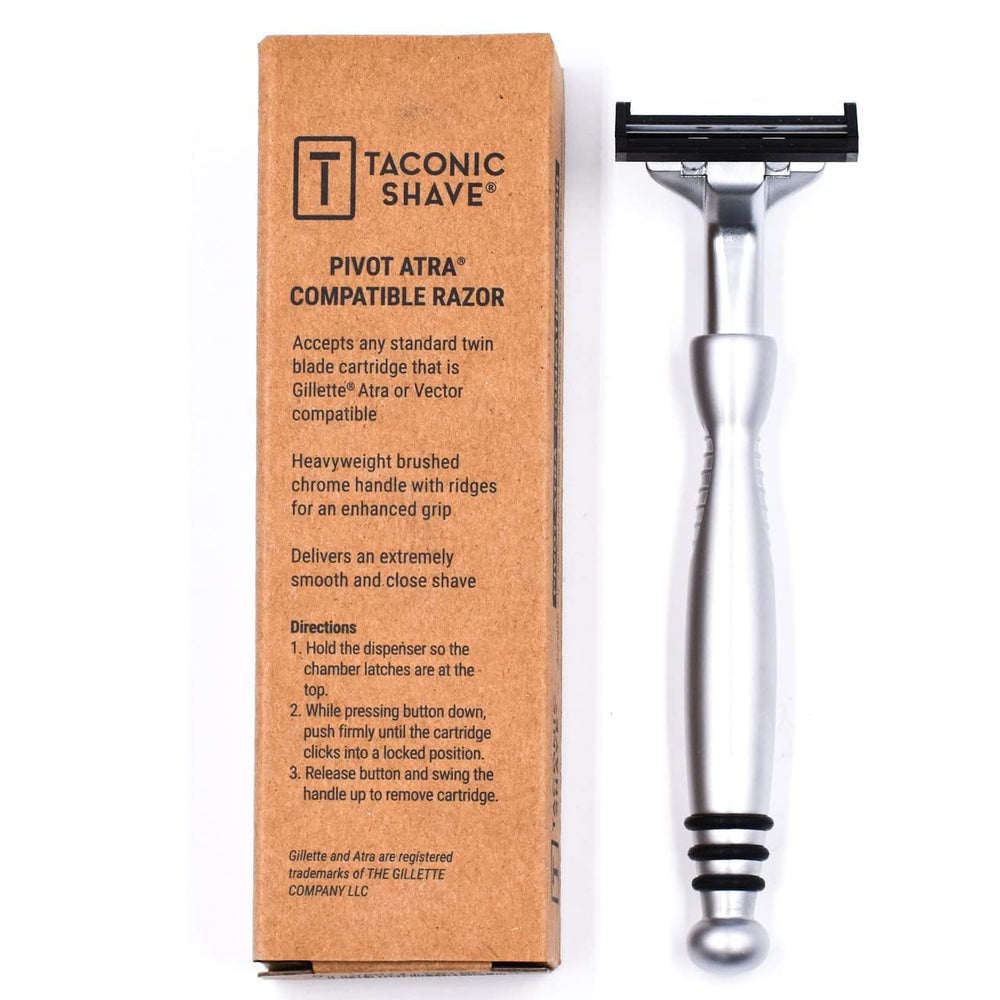 Taconic Shave gift-ready packaging suitable for wet shaving enthusiasts.