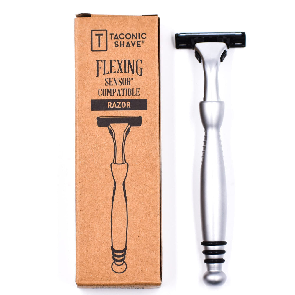 Taconic Shave works for men and women in everyday grooming.