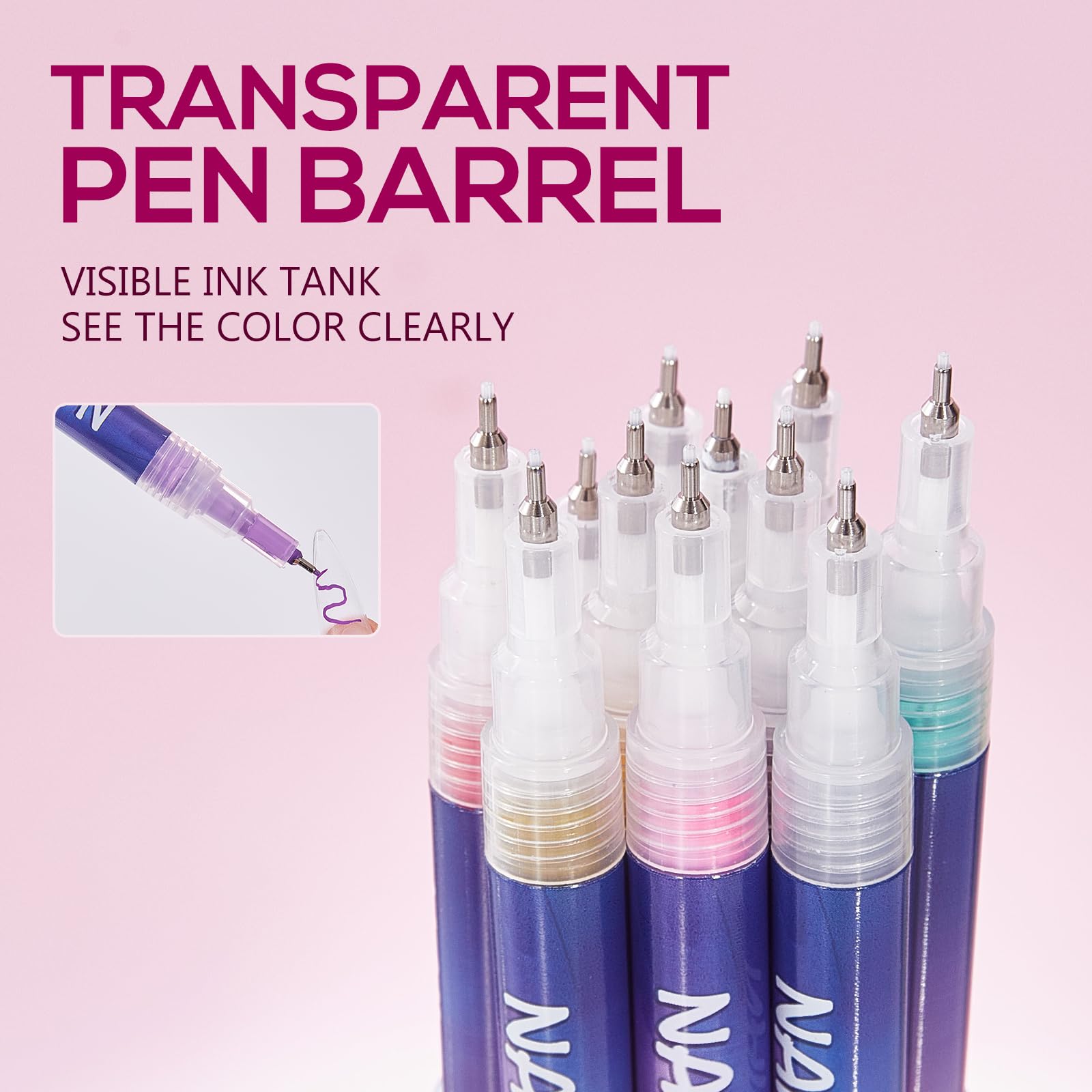 taeery compact nail art pen set fits in your bag.