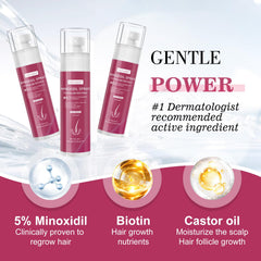 TAGOQHIA Minoxidil Biotin solution bottle supports fuller-looking hair.