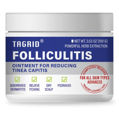 TAGRID Folliculitis Cream bottle front offering portable relief.