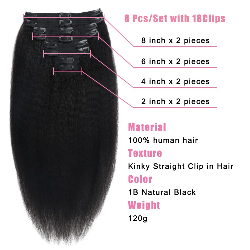 Tahikie Kinky Straight length 16inch closeup reveals natural length extension.