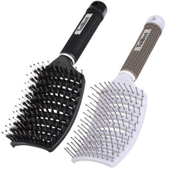 TaiBest boar-bristle brush showing natural oil distribution for healthier-looking hair.