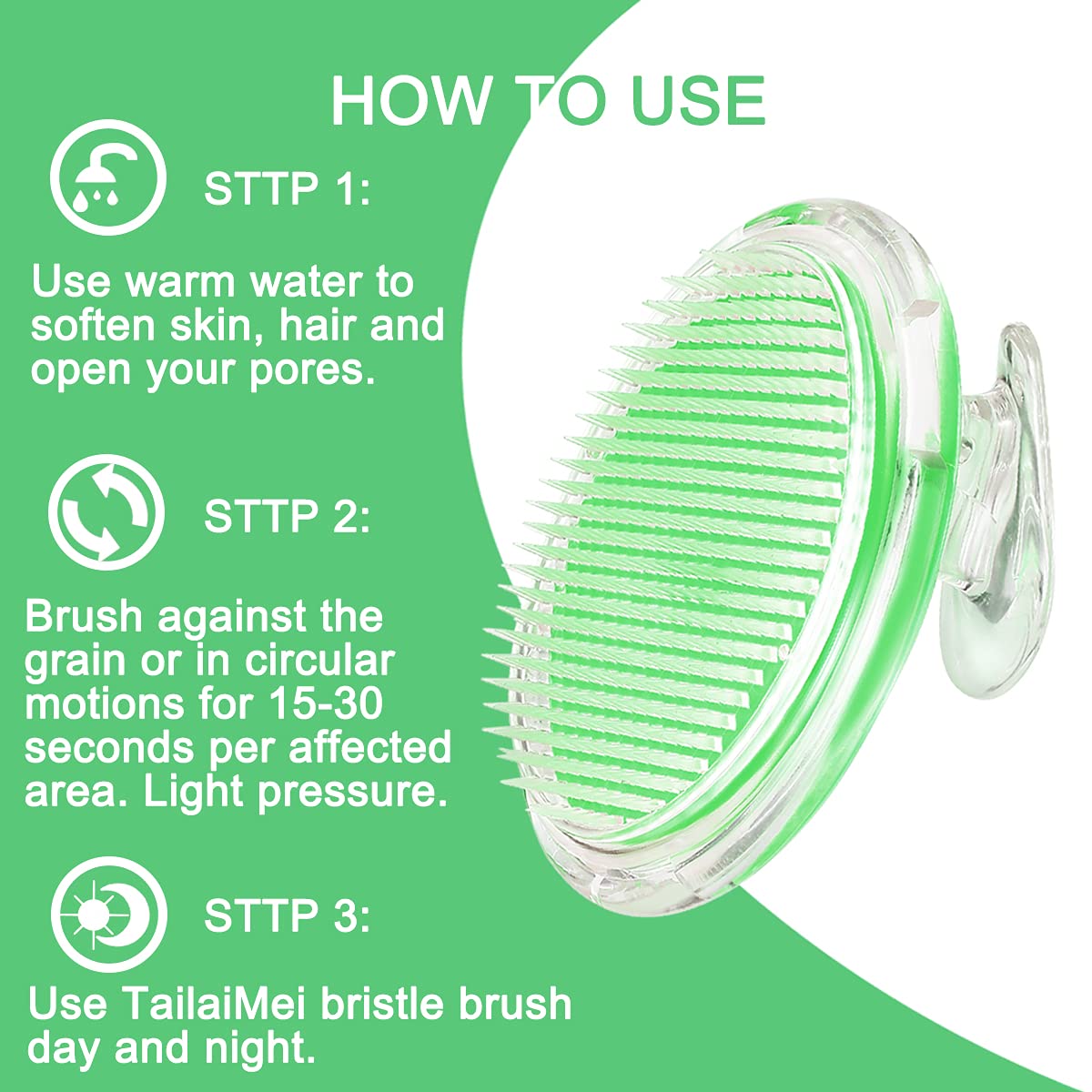 TailaiMei exfoliating brush for arms to exfoliate rough patches and improve tone.