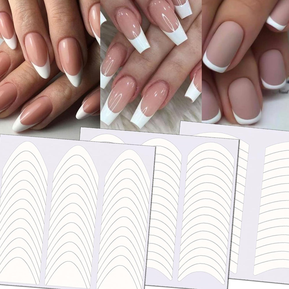 TailaiMei three moon shapes design nail stickers for easy French tips on natural nails