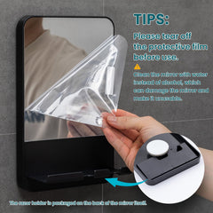 TAILI anti-fog mirror for shower helps quick grooming without misty reflections.