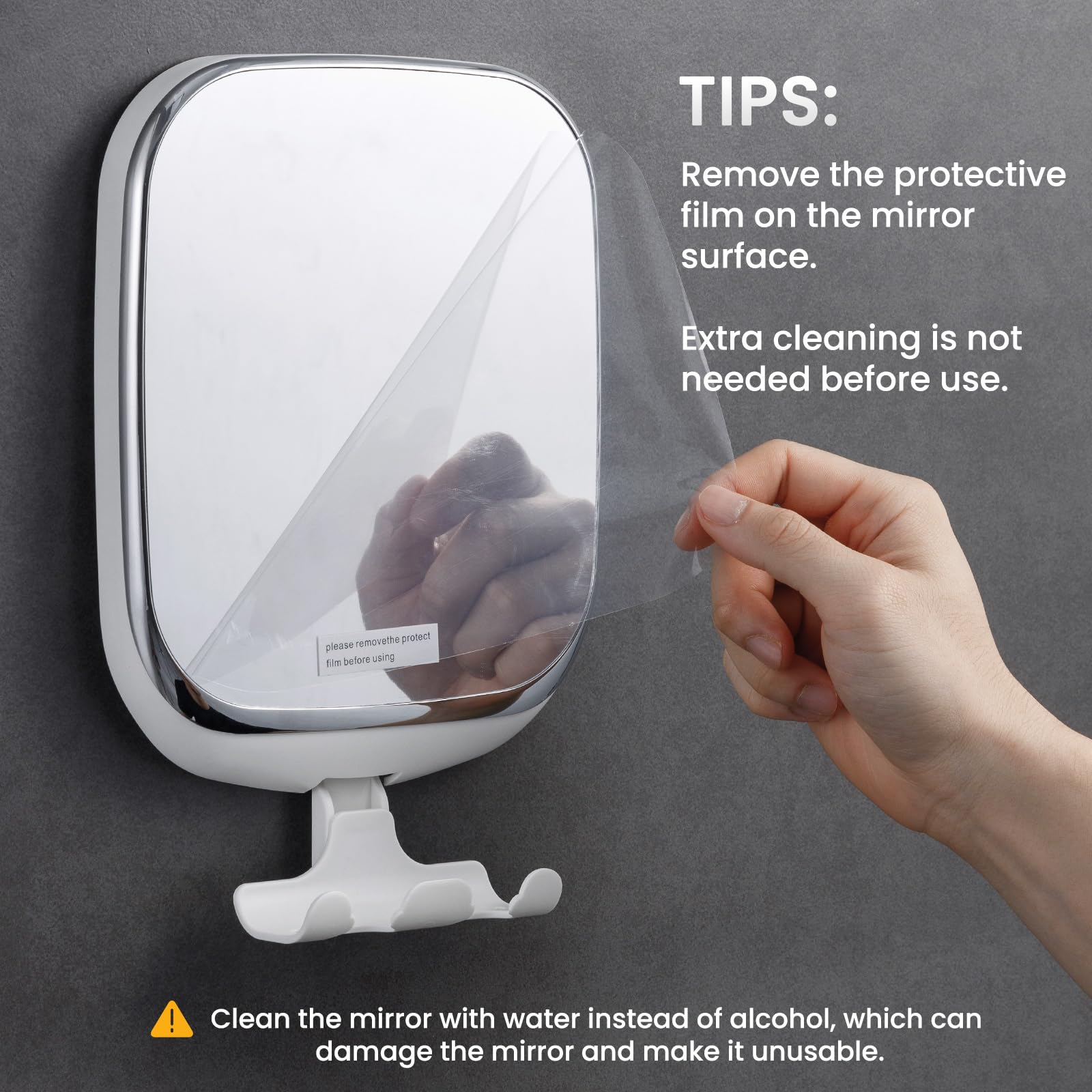 Taili fog-free design mounted on glass enables quick daily use.