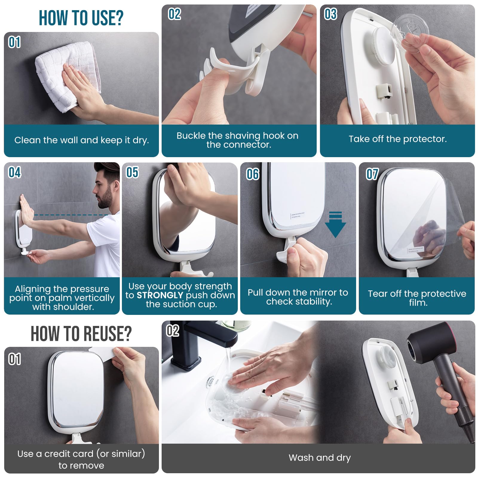 TAILI removable mount leaves no wall residue and supports up to 5 kg.