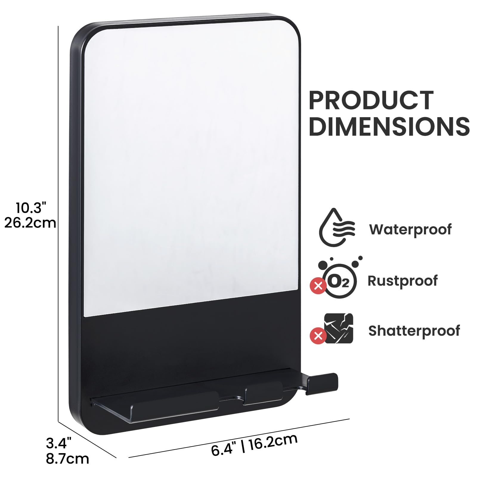 TAILI removable fogless mirror leaves no residue on surfaces
