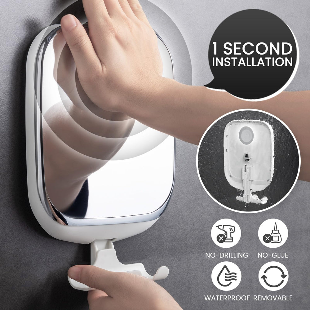 Taili anti-fog mirror provides clear reflection in steamy showers.
