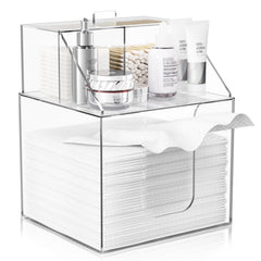 TAINESS dual-layer acrylic box organizes towels and cosmetics on the counter