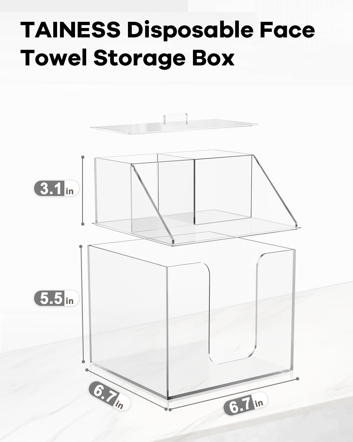 TAINESS durable acrylic container blends with any decor
