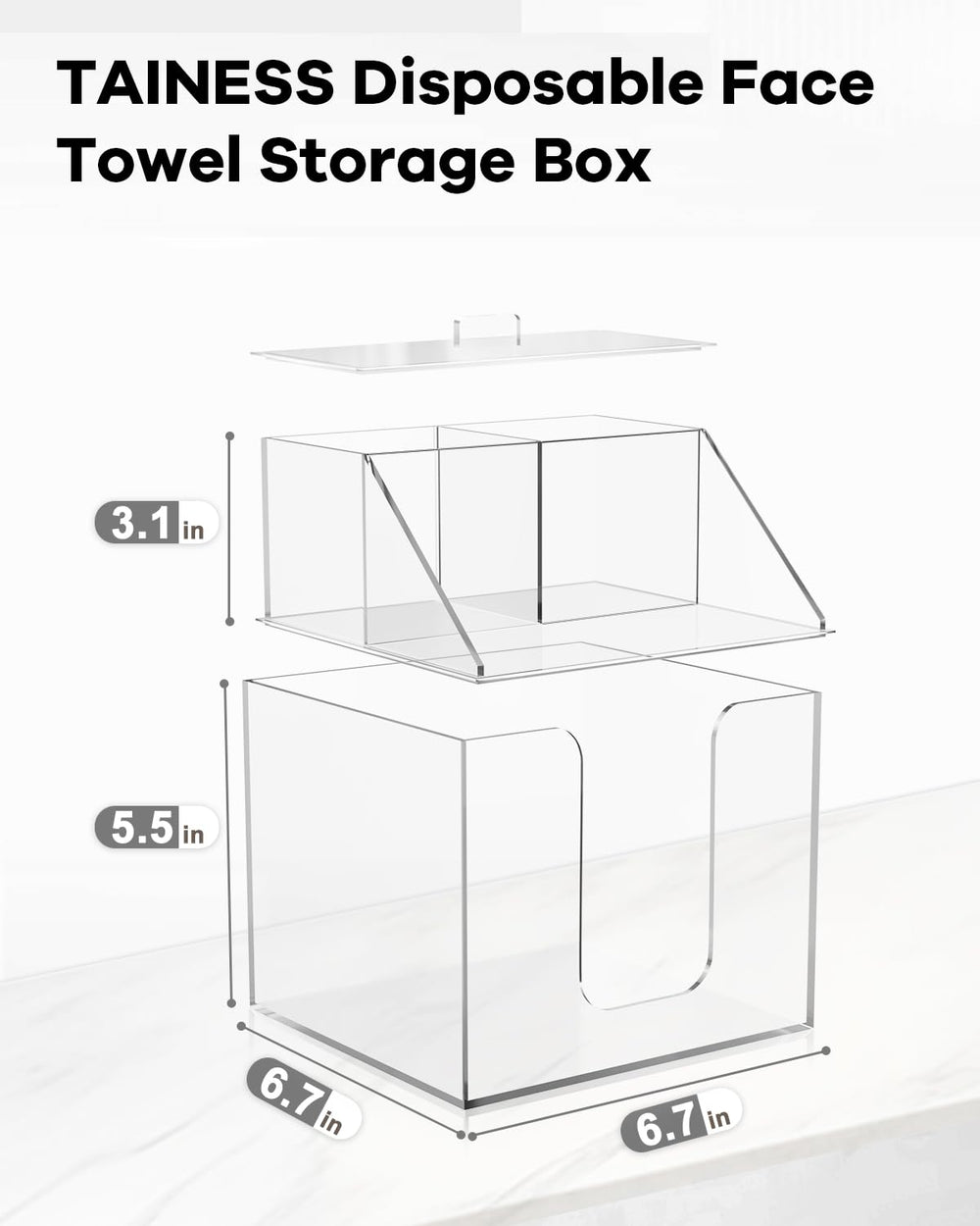 TAINESS durable acrylic container blends with any decor