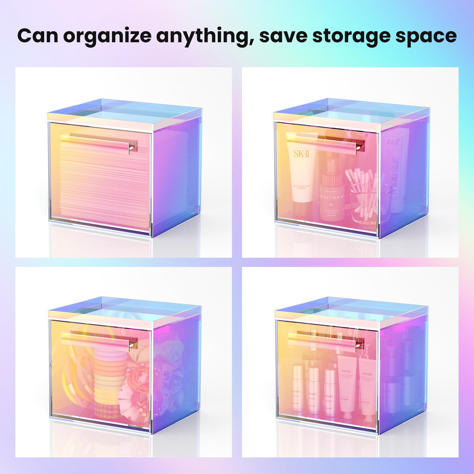TAINESS rainbow dust seal feature; sealed box blocks dust while keeping contents clean.