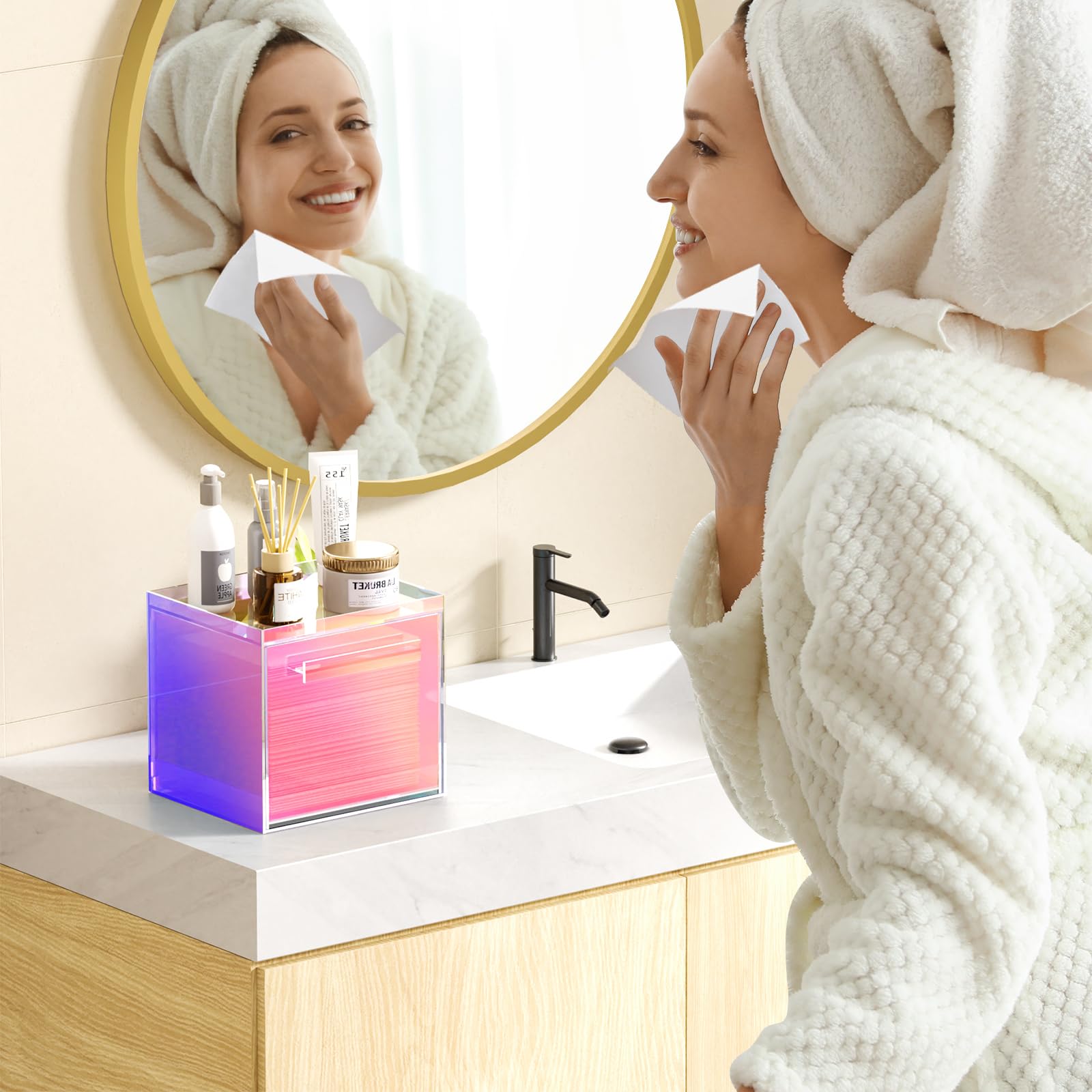 TAINESS rainbow towel compatibility XL; designed for Clean Skin Club XL towels.
