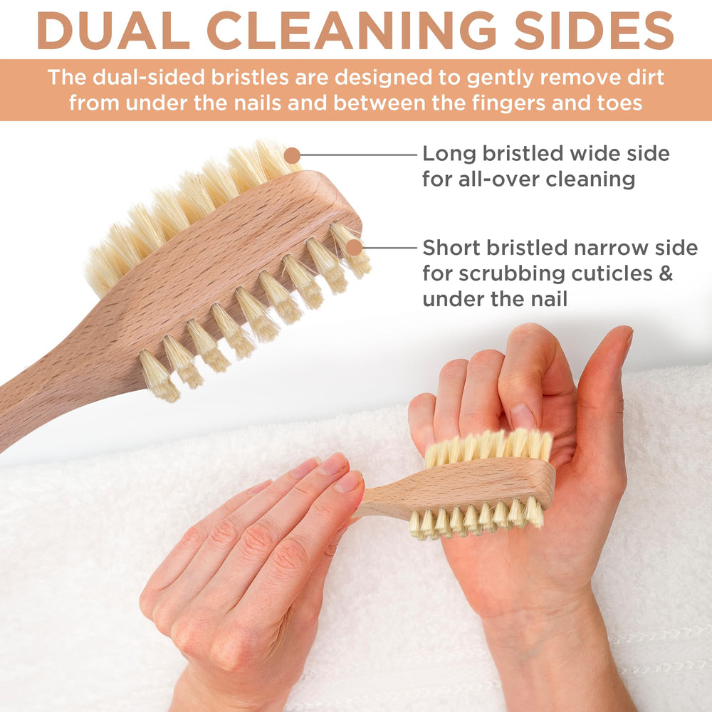 Takavu nail brush hanging loop for easy storage after use.