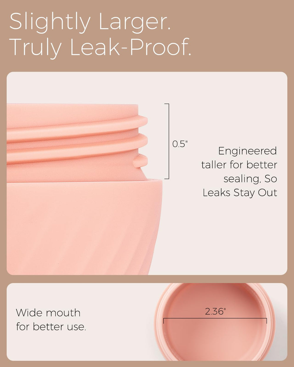 TakeToday leakproof lid closeup showing secure closure during travel.