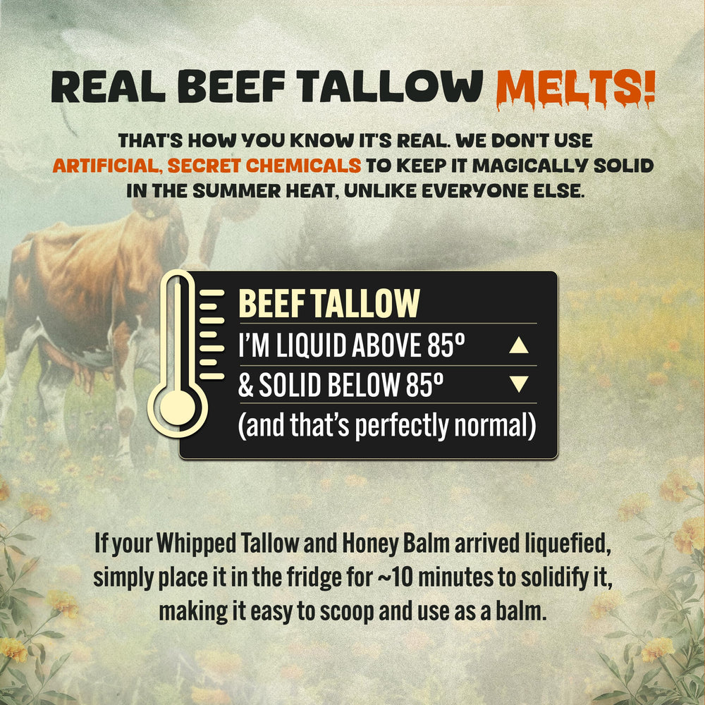 Tallow Body Balm ingredients showcase grass-fed tallow and olive oil hydration.