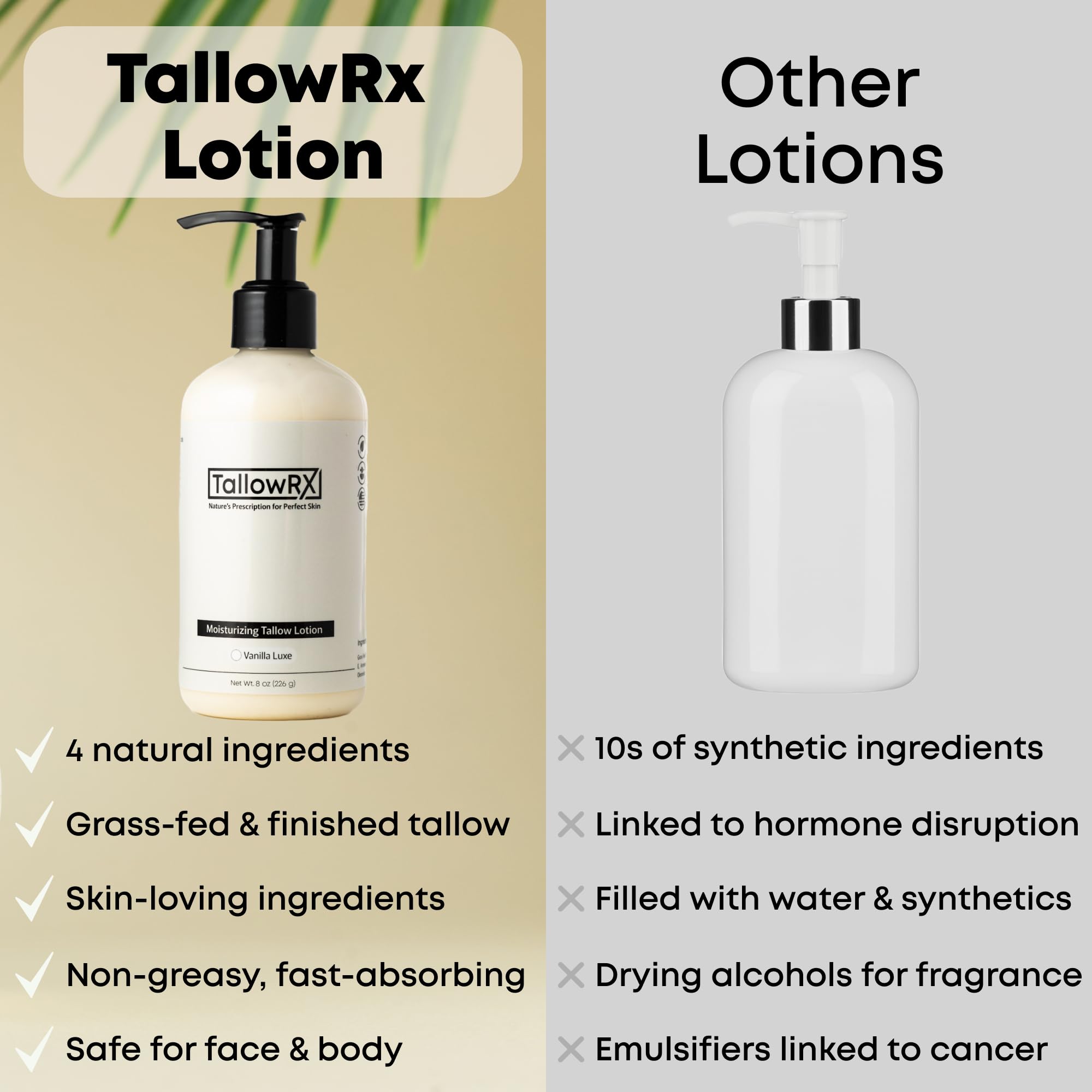 TALLOWRX con aceite de jojoba nutre y equilibra la piel.