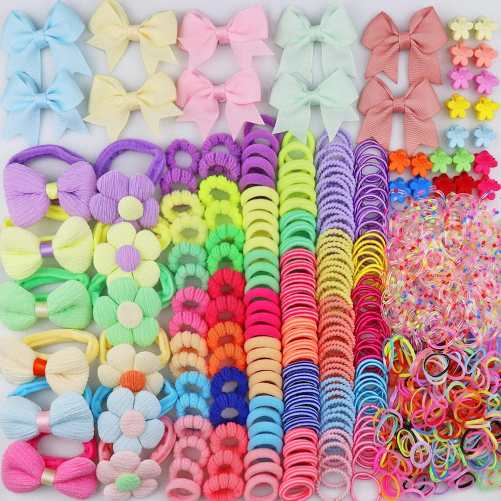 Tallsocne conjunto completo de ligas para cabello de niñas, 933 piezas para peinados