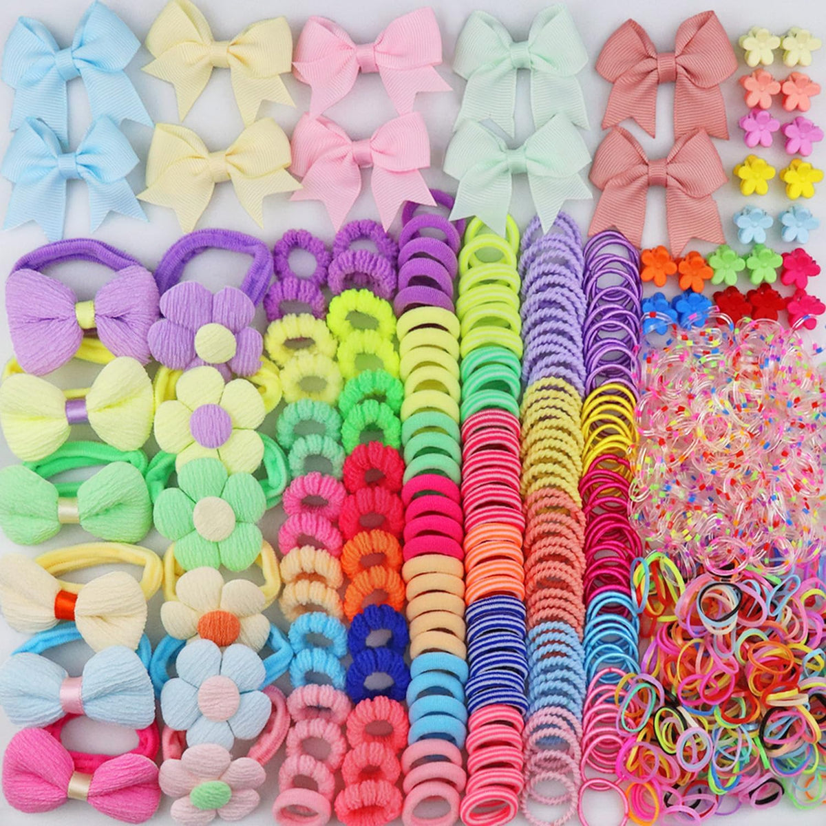 Tallsocne conjunto completo de ligas para cabello de niñas, 933 piezas para peinados